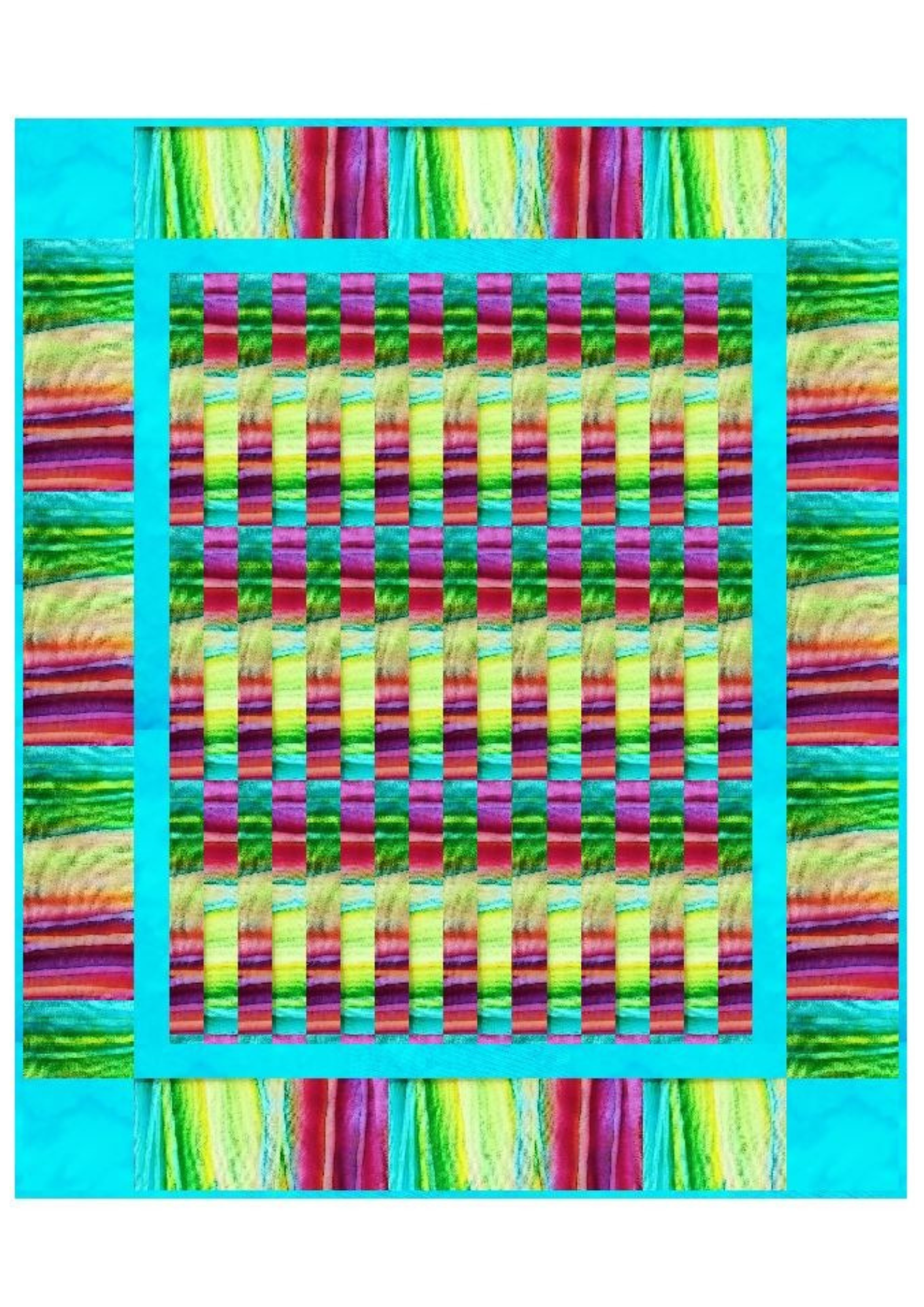 Stripes Galore in Aqua by Wacky Jacky's