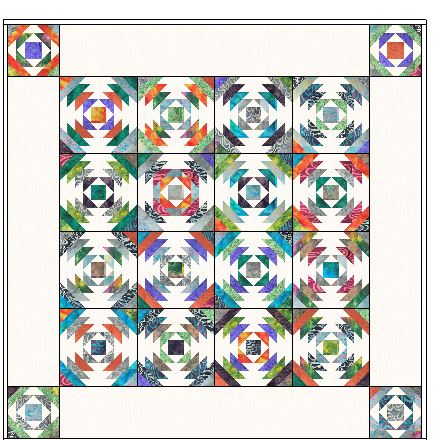 Balinese Pineapple Quilt by Wacky Jacky's Digital Pattern
